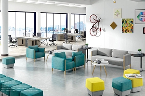 简约休闲办公沙发优质进口布艺设计森雅图